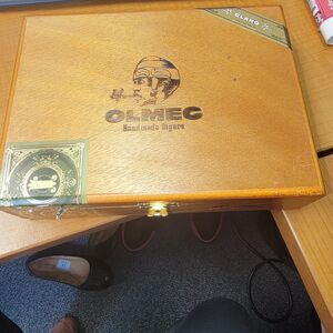 Olmec Empty Wood Cigar Box‎